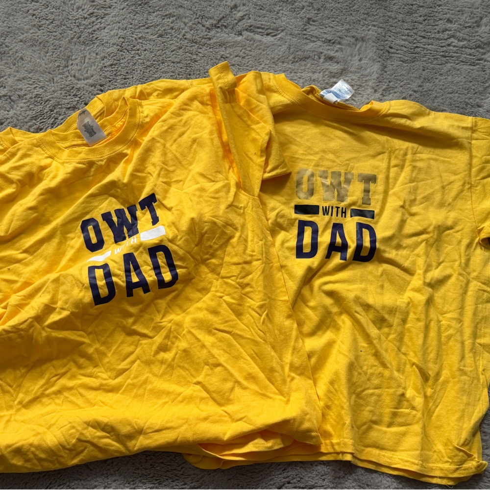 Yellow 'OWT with DAD' Graphic T-Shirt